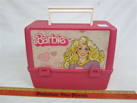 1980 metal barbie lunch box|Barbie thermos lunch box.